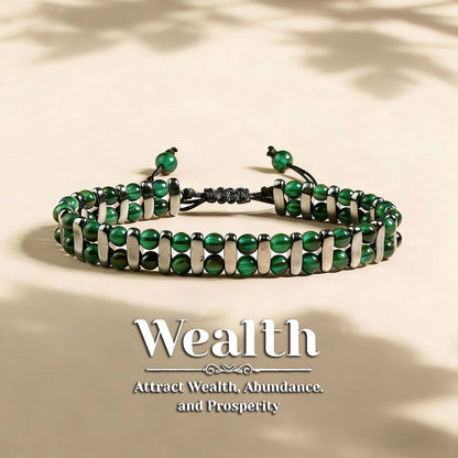 Tiger Eye Stone Magnetic Woven Bracelet