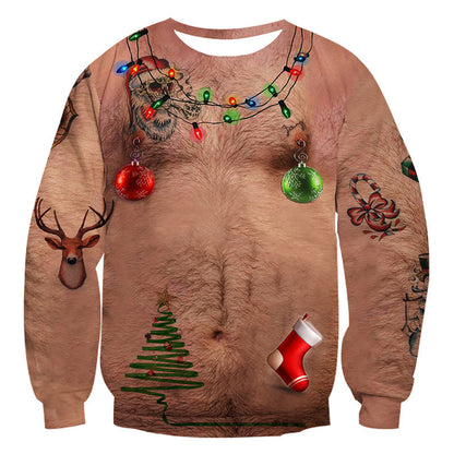 Round-neck pullover men's hooded sweatshirt