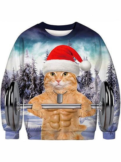 Round-neck pullover men's hooded sweatshirt