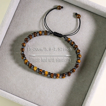 Tiger Eye Stone Magnetic Woven Bracelet